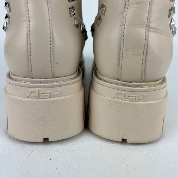 Ash Womens Lenny Studded Leather Chelsea Boots Whisper Cream size EU 38 US 7.5 8 - Picture 5 of 16